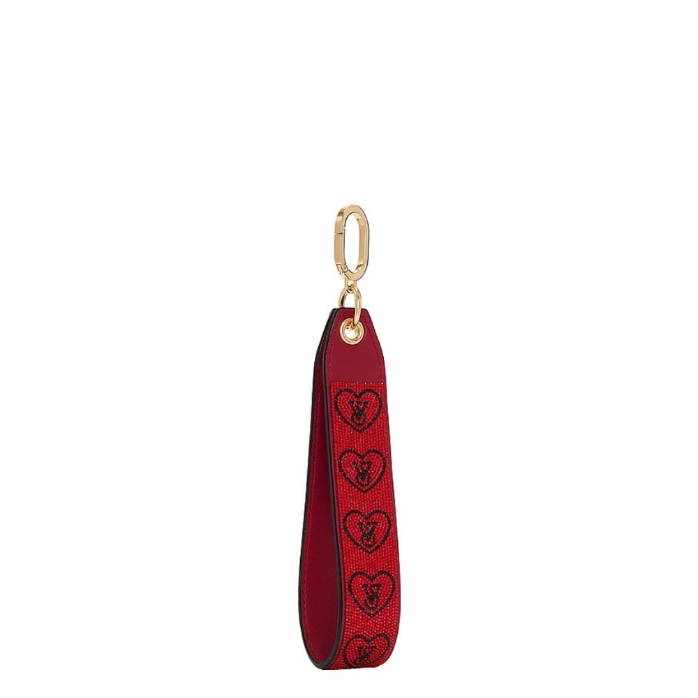 Victoria's Secret Wristlet Strap Keychain (Red heart graphic)